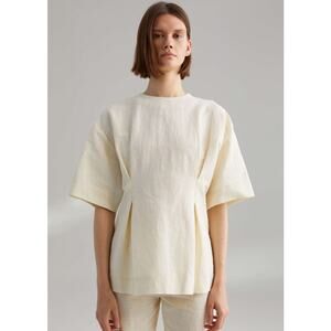 Toteme Loano Cotton Linen Tunic Cream Small